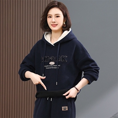 2023冬装新款时尚潮流加绒连帽卫衣女，女装卫衣/绒衫，丽影随形