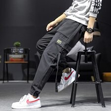 2021春季新款休闲工装裤宽松港风大码束脚裤哈伦九分裤K822-P55，男装休闲裤，电商A009A（原A058A）