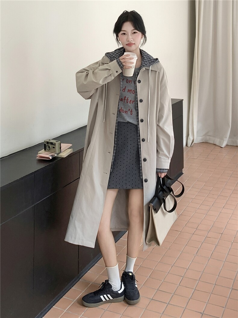 210-3282-P190-K288高级感通勤中长款风衣秋装新款2025年秋季,女装风衣,韩蜜菓