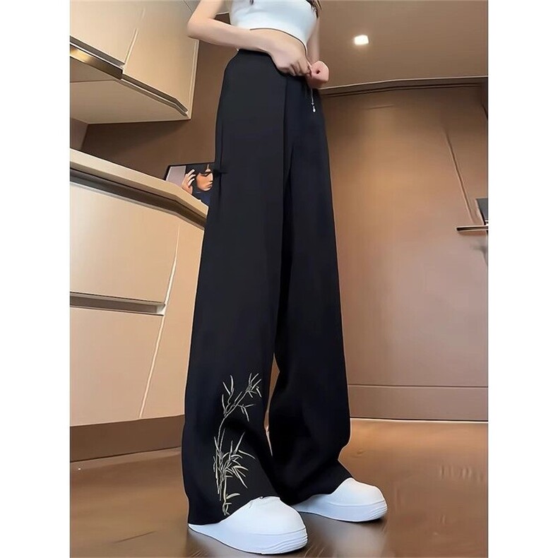 抖音品质新中式风刺绣休闲长裤K044P30，男装休闲裤，星座1904A