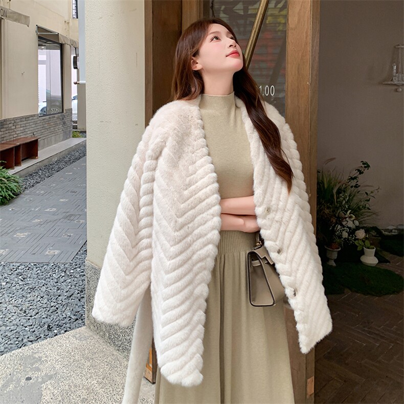 新品2025仿水貂皮毛一体外套2c116-6857-p185-k288,女装皮草,2C116
