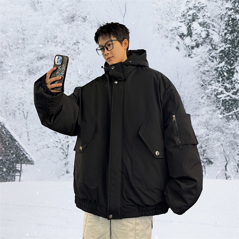 棉服男冬季新款港风宽松连帽棉衣MF9006-P90图片