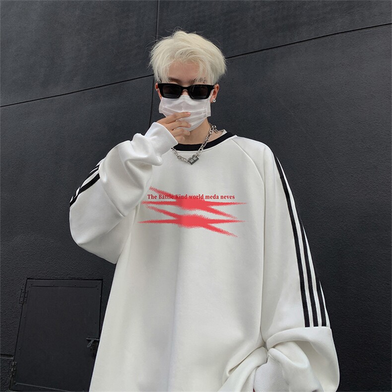 抖音得物供货 提供视频 秋冬重磅美式宽松织带圆领卫衣0312图片