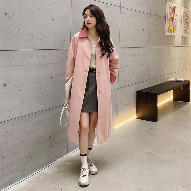 【现货】全棉休闲撞色风衣外套有买家秀2C301-8806-P145-K198,女装风衣,2C301
