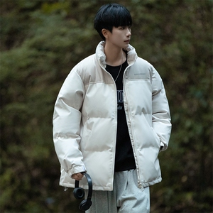 立领男士加厚皮棉衣冬季拼接潮流棉服字母棉袄子A266-P01-P80图片