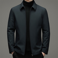 2023秋冬季新款白鸭绒外套上衣中年商务休闲羽绒服男装翻领上衣，男装羽绒服，电商B212（原钱塘6029）