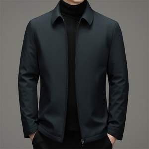 2023秋冬季新款白鸭绒外套上衣中年商务休闲羽绒服男装翻领上衣图片