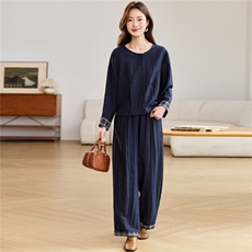 2026春秋季时尚简约大方气质优雅显瘦休闲潮流纯色两件套，女装套装/套裙，独衣靓