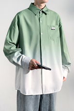 XZ-230-1CS225秋装光影墙扎染渐变宽松休闲长袖衬衫P50控68，男装衬衫，星座230-1