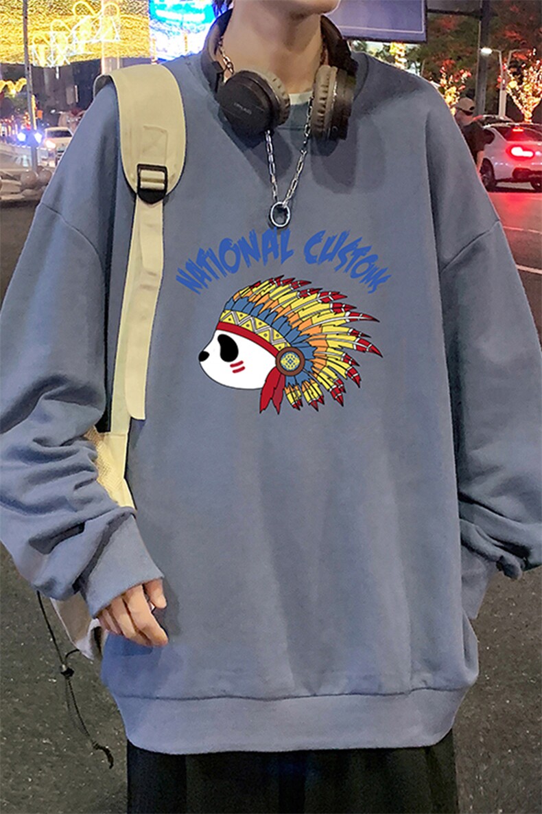 S6196-P28加绒款-P33秋季圆领卫衣男大码韩版宽松长袖外套,男装卫衣,电商A040
