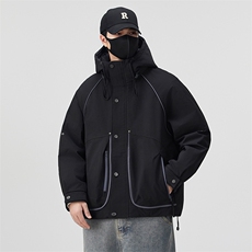 口罩风新标90白鸭绒2025连帽潮流保暖羽绒服男YR6070-P235，男装羽绒服，电商D240-242
