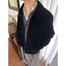美式鹿皮绒短款夹克男高级感外套韩系轻奢上衣PW5053-P74，男装夹克，星座208-5