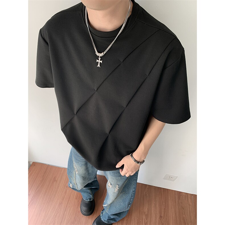 美式夏季潮牌简单t恤男款圆领短袖小众半袖宽松上衣T0135-P40,男装T恤,星座308B-2