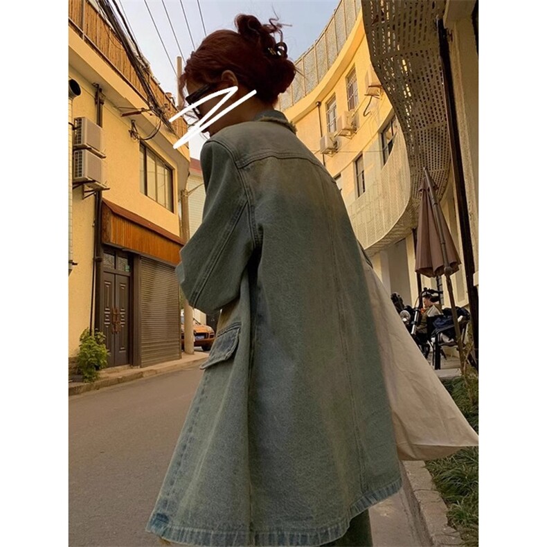 美式复古毛边西装领牛仔外套女oversized宽松慵懒风小众休闲上衣,男装工装外套,星座1210-1