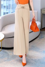 2022夏季新款韩版时尚高腰显瘦阔腿裤女休闲百搭气质长裤，女装休闲裤，卡杰菲