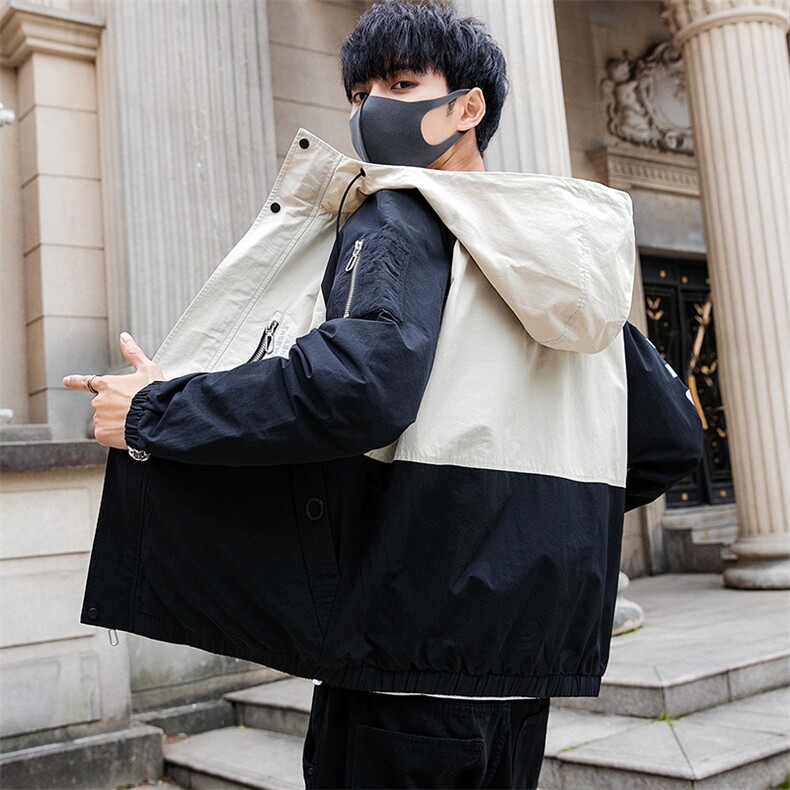 春装男士外套2021新款夹克韩版休闲潮流撞色上衣外围DS315TP85，男装夹克，电商A102