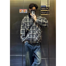 【有货】DJ642-P68春秋时尚千鸟格夹克男潮牌工装外套男格纹上衣，男装夹克，星座603-2