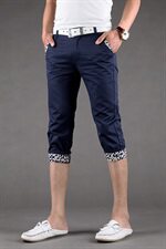 夏季男装休闲裤韩版修身七分裤男直筒休闲短裤青年0215XK633-P20，男装休闲裤，天晨