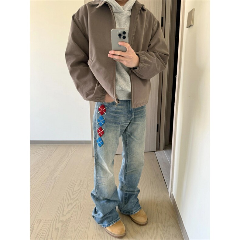 【有货】哈林顿外套男高级感痞帅美拉德翻领夹克XZ256CC-特P68,男装夹克,星座1007（原301D）
