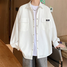 1港风华夫格工装衬衫男大码情侣衬衣男长袖衬衫男CS7754P45控68，男装衬衫，星座226-2