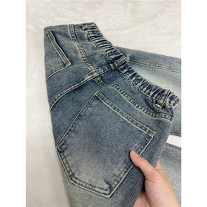 B221 美式ins高街暗黑重工艺宽松直筒牛仔裤LK26628-特P48控88图片