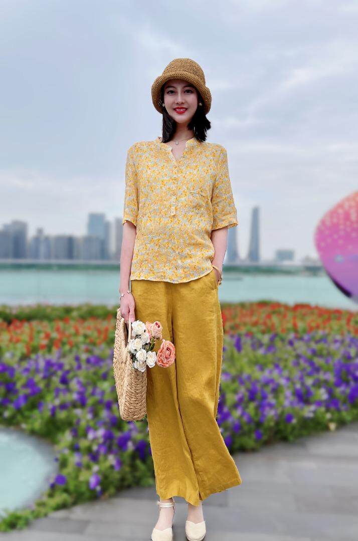 纯苎连衣裙小衫裤子 时尚风巜川哲 风淑女风休闲风，女装连衣裙，川哲