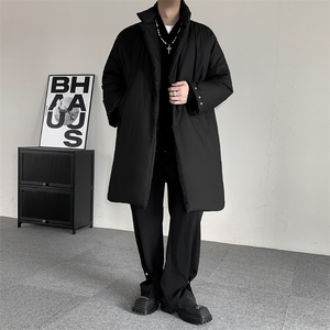 冬季2025山本风中长款暗黑余文乐棉服外套棉衣男胖子大码衣服图片