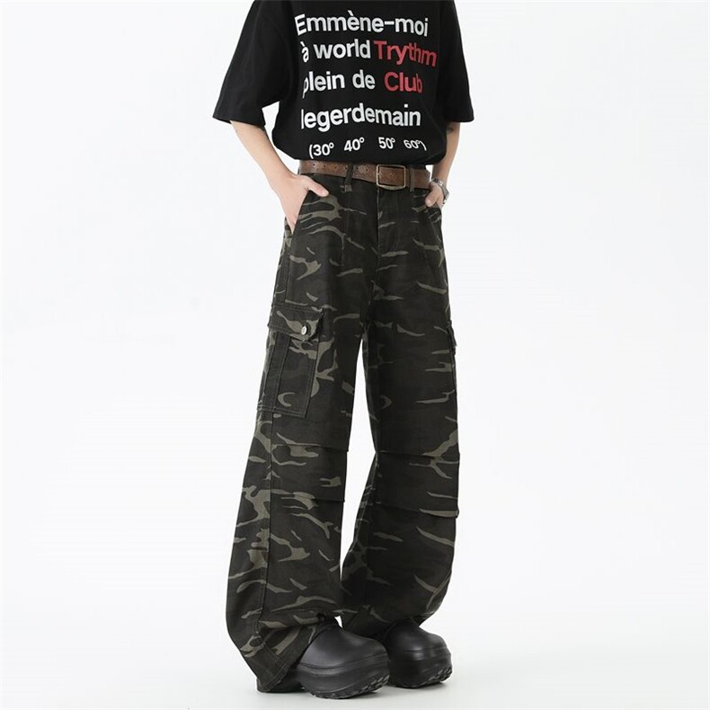 美式复古夏季设计感迷彩男女运动工装裤多口袋XZ201-KZ025P48，男装工装外套，星座201