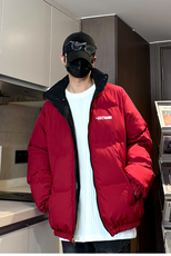 满天星棉服男款冬季双面穿条纹立领棉衣加厚保暖大码外套面包服潮，男装棉衣，星座230-1