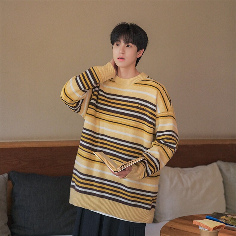 B225-M1158-P62-X78-腈纶42%锦纶31%PBT27%-条纹刺绣毛衣,男装针织衫/毛衣,电商B225