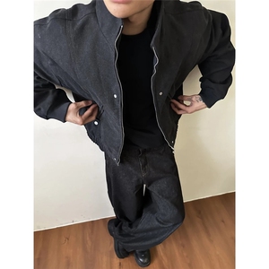 秋季新款水洗帆布夹克cleanfit简约休闲百搭外套男女W6637-P91图片