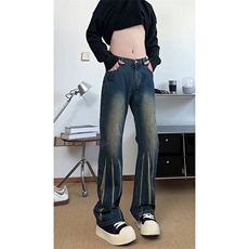 美式ins高街hiphop微喇扎染牛仔裤货号K2313P55控78，男装牛仔裤，电商A063