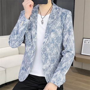 X620-P852025秋装时尚男士个性小西装西服修身青年