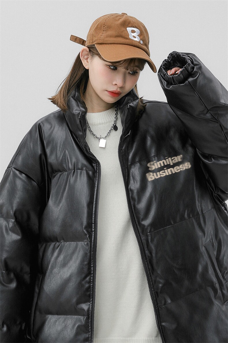 中性风23冬季时尚百搭宽松字母印花潮流棉服外套MY452特批95控158,男装棉衣,A247A