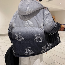 港风外景21冬新款卡通满印立领面包服棉衣外套G3007-P105控125，男装棉衣，星座914-3