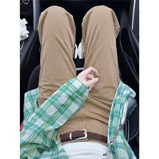 幂式穿搭显白绿色格纹衬衫女防晒小个子显瘦大版宽松格子外套春夏，男装防晒衣，星座506A