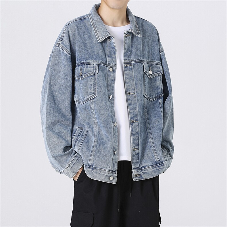 牛仔外套秋季青少年宽松休闲工装夹克学生XZ225-3-NZ769-P70控88,男装夹克,星座225-3