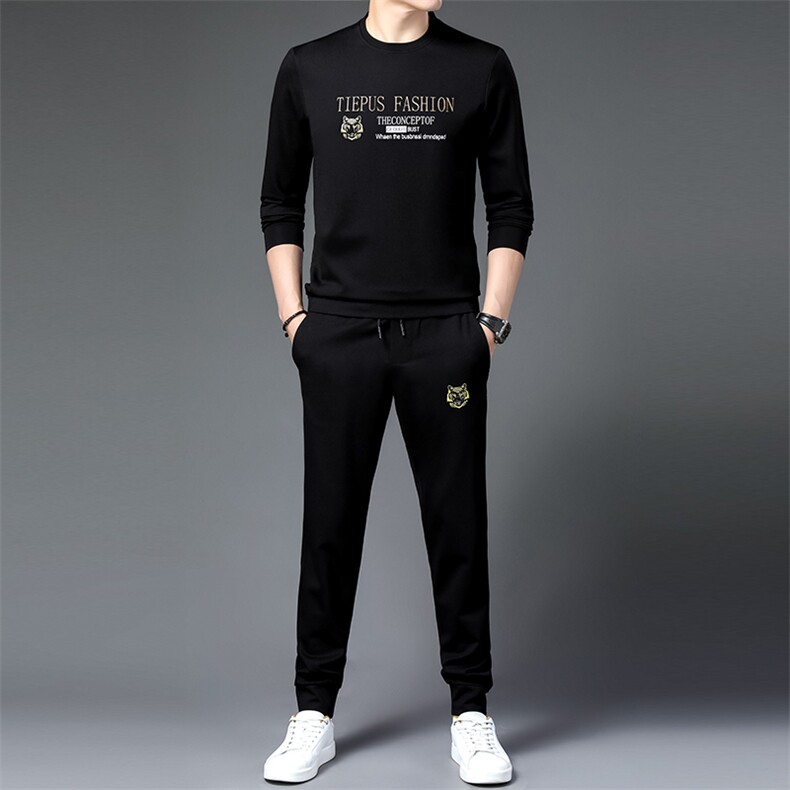 秋季新款中老年运动套装男士休闲跑步服中年爸爸卫衣两件套2022,男装休闲套装,电商B212（原钱塘6029）