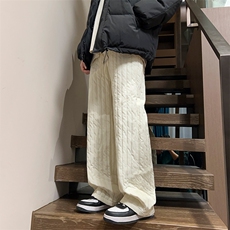 02秋冬季竖条纹夹棉加厚棉裤潮阔腿裤XZ211-1-K2377-P65，男装棉裤，星座211-1