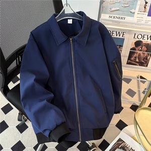 复古飞行夹克外套男潮牌高级感翻领短款棒球服5505 P57图片