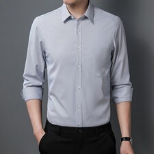 春秋季中年男士长袖衬衫爸爸薄款休闲衬衣中老年秋装上衣男，男装卫衣，电商B212（原钱塘6029）