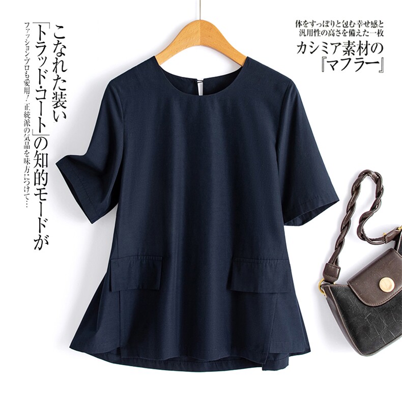 水衣源2748款纯色套头小衫A字版宽松衬衫女，女装衬衫，水衣源