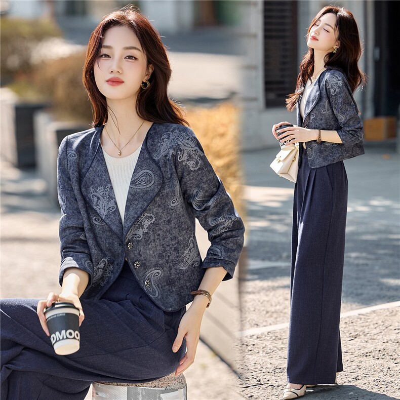 2025秋装新款简约时尚复古休闲两件套，女装套装/套裙，芭米依尚