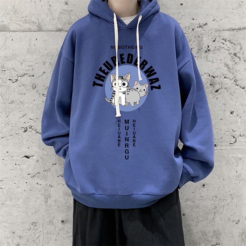WY2160-P35纯棉连帽卫衣男大码运动帽衫宽松薄外套男,男装卫衣,电商A040