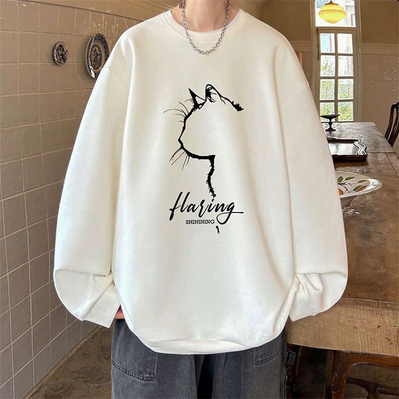 控38简约帅气百搭长袖t恤男大码卫衣T4344-P25加绒款-P35，男装卫衣，电商A040