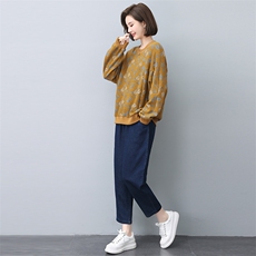 时尚休闲套装女2025春秋新款中年妈妈宽松大码显瘦减龄卫衣两件套，女装套装/套裙，悦见她