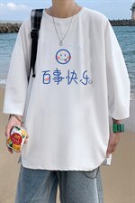 Q11183-P30春夏季七分袖t恤男大码五分袖男短袖中袖，男装T恤，电商A040