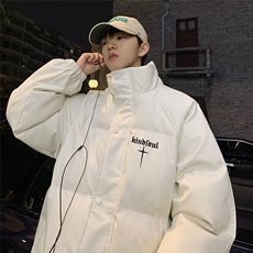 EQ345美式绣花PU皮棉衣冬季加厚保暖外套男潮流棉服2024新款，男装棉衣，电商C306-1