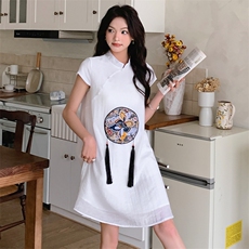 新中式年轻款改良旗袍连衣裙P95-K148，女装汉服/婚纱/旗袍/礼服，红龙果