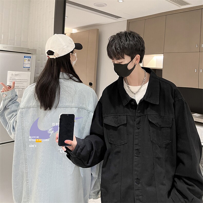 牛仔夹克男大码牛仔外套男茄克NJ77259-P60加绒款-P75,男装夹克,电商A040